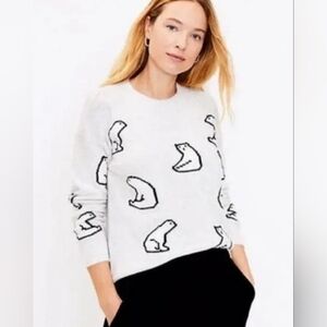 ANN TAYLOR LOFT Polar Bear Soft Pullover Sweater | XS